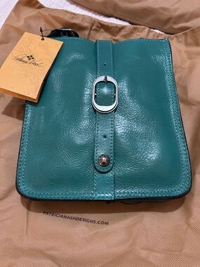 Teal Patricia NashCrossbody Bag with Buckle Strap